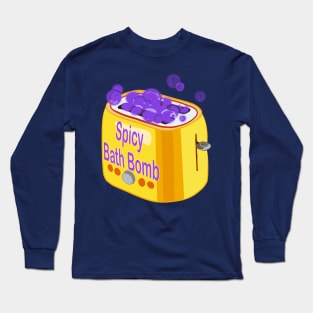 Retro inscription "Spicy bath bomb" Long Sleeve T-Shirt